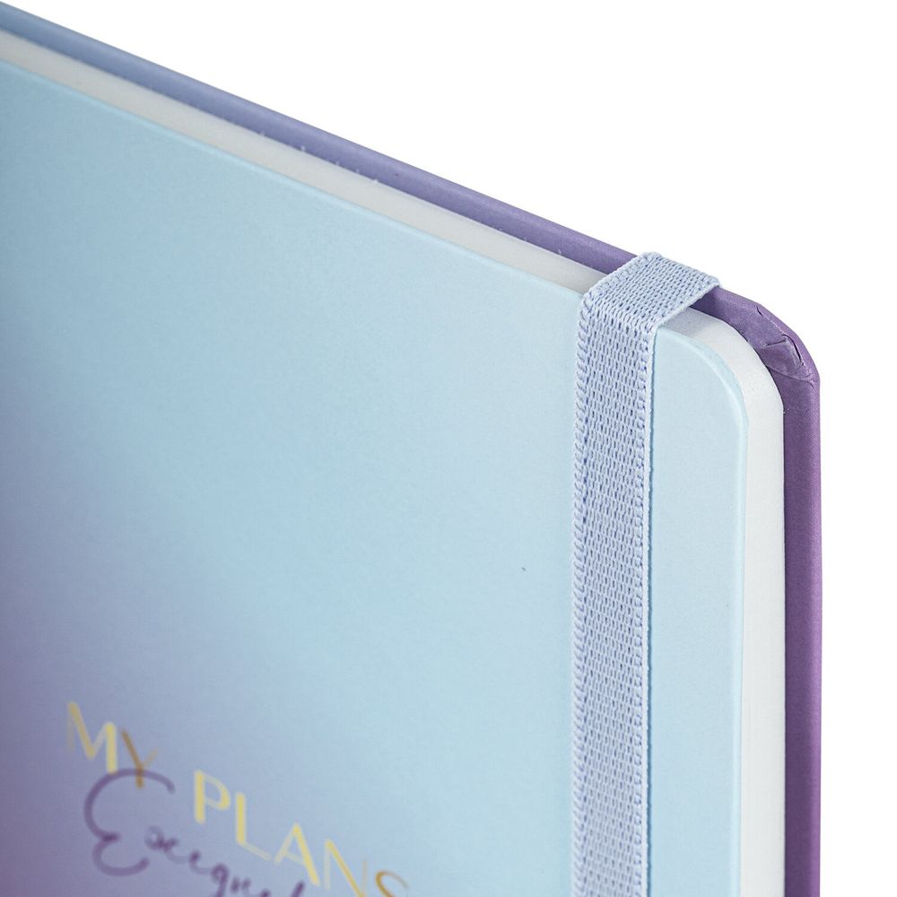 Ежедневник недатированный с резинкой А5 (145х203 мм), BRAUBERG, твердый, 128 л., "Градиент"