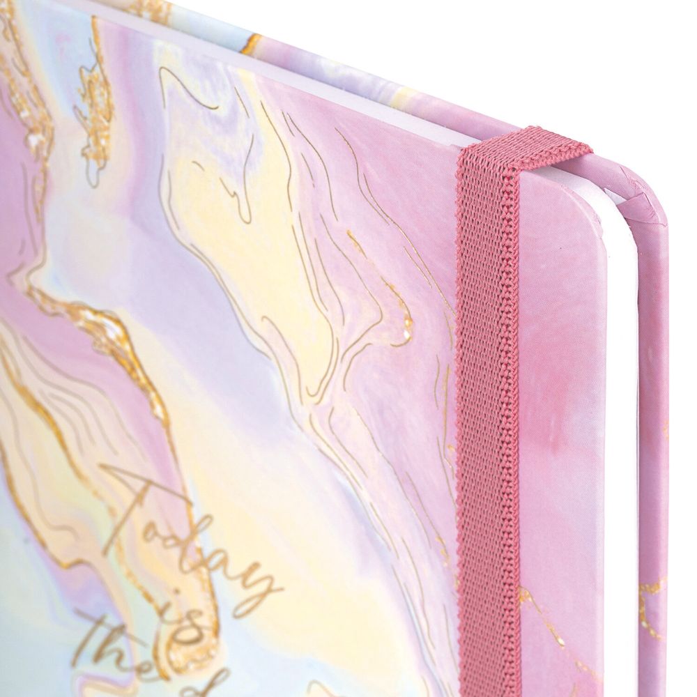 Ежедневник недатированный с резинкой А5 (145х203 мм), BRAUBERG, твердый, фольга, 128 л., 