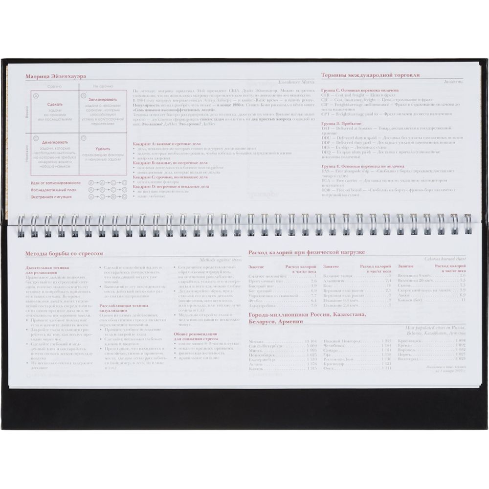 Планинг недатированный черный,305х130, 64 л.,Ideal