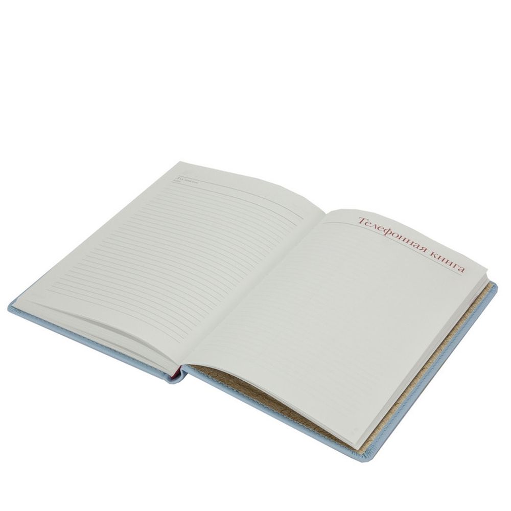 Ежедневник недатированный А5+, 136л, Velvet зефирный голубой 