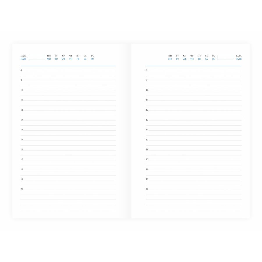 Ежедневник недатированный черный, А5, 148x218, 352стр, Agenda