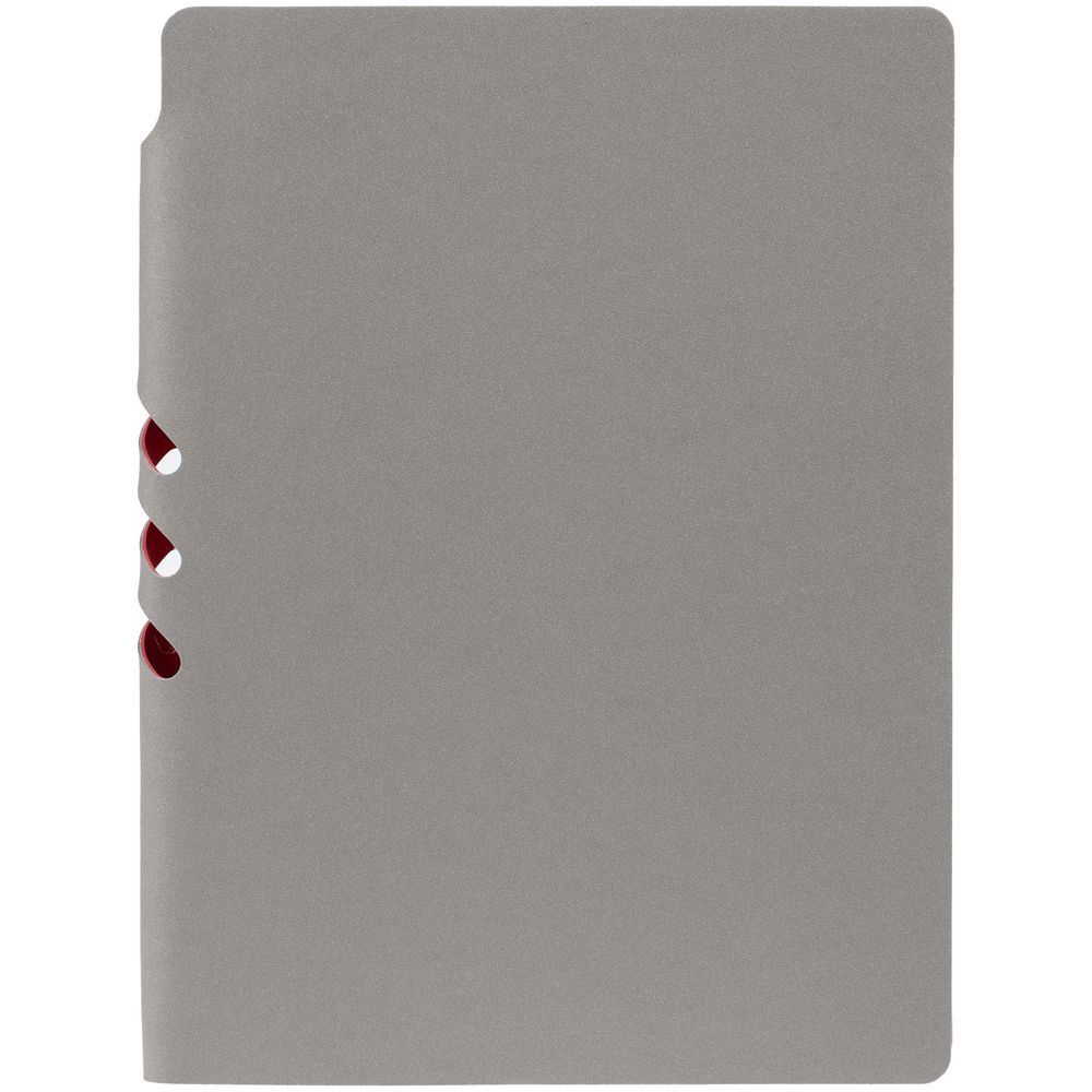 Ежедневник Flexpen, недатированный, серебристый, красный