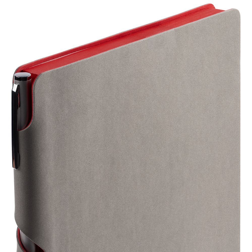 Ежедневник Flexpen, недатированный, серебристый, красный