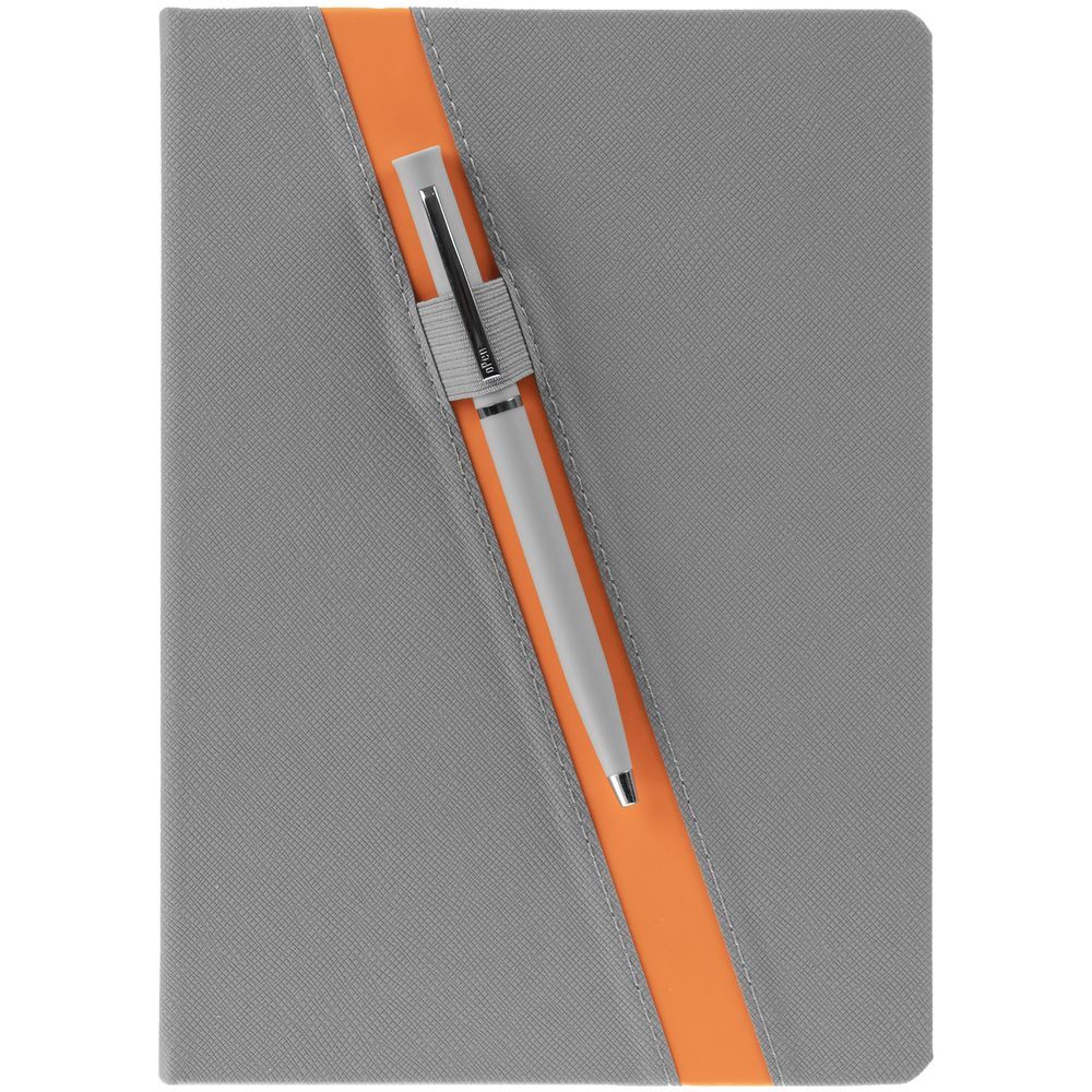 Ежедневник Rubikon, недатированный, серый, оранжевый