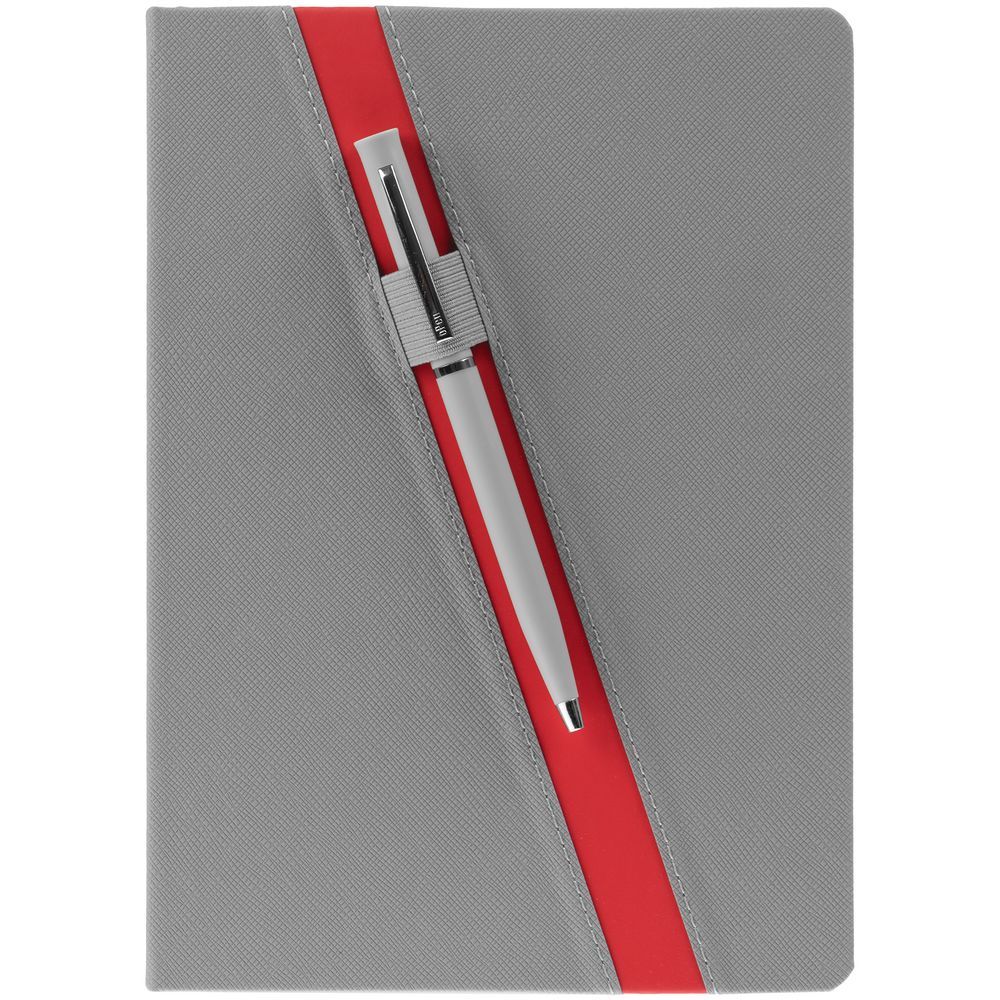 Ежедневник Rubikon, недатированный, серый, красный