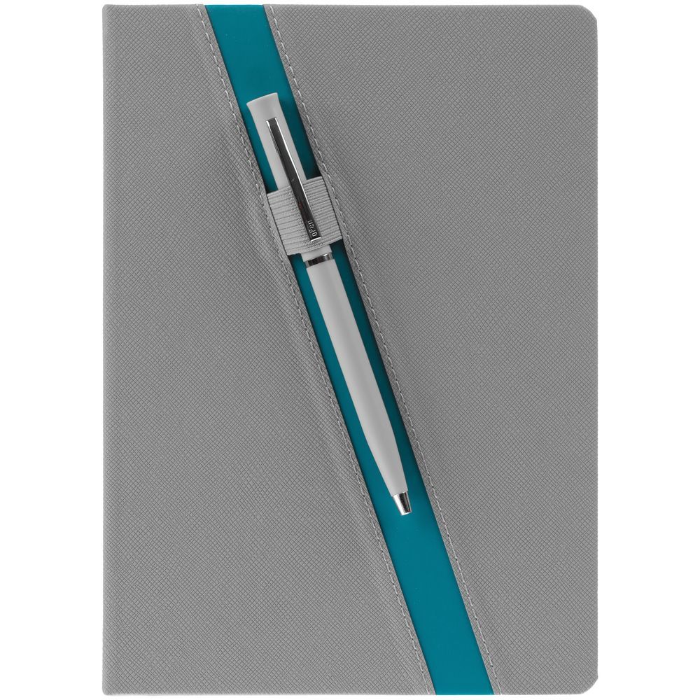 Ежедневник Rubikon, недатированный, серый, бирюзовый