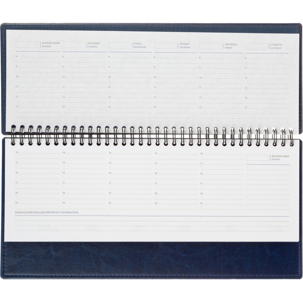 Планинг недатированный , синий, 303х150 мм, 120стр, Agenda