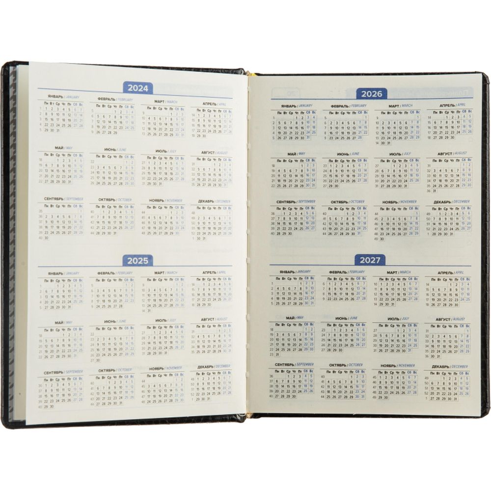 Ежедневник недатированный Attache Caiman bicolor, А5, 160л., черный, нат.кожа