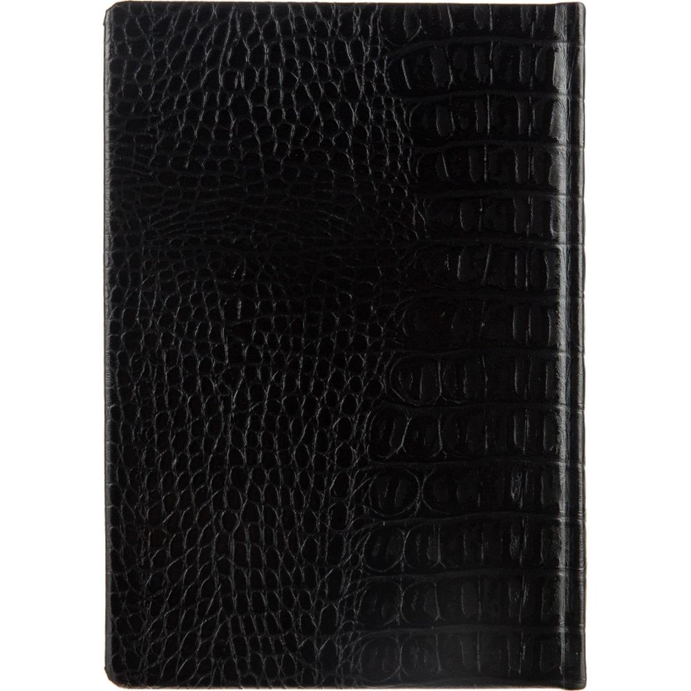 Ежедневник недатированный Attache Caiman bicolor, А5, 160л., черный, нат.кожа