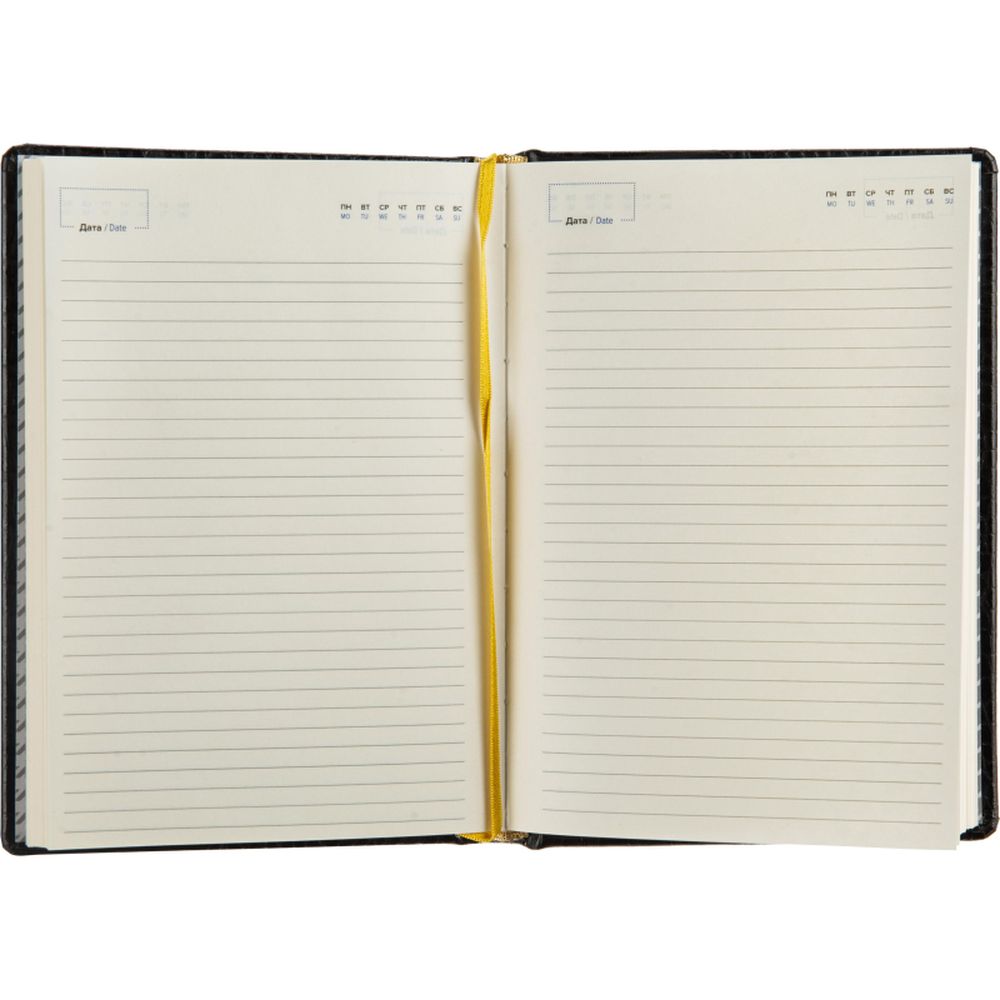 Ежедневник недатированный Attache Caiman bicolor, А5, 160л., черный, нат.кожа