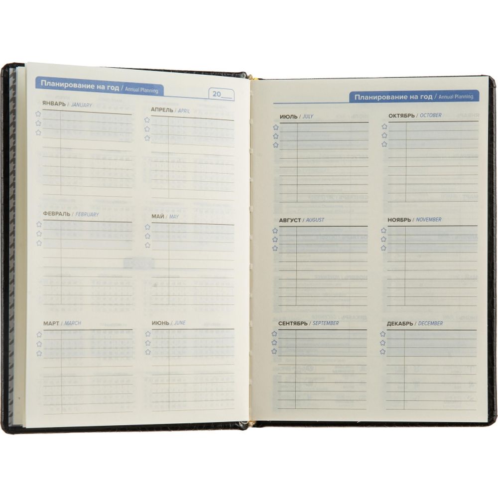 Ежедневник недатированный Attache Caiman bicolor, А5, 160л., черный, нат.кожа