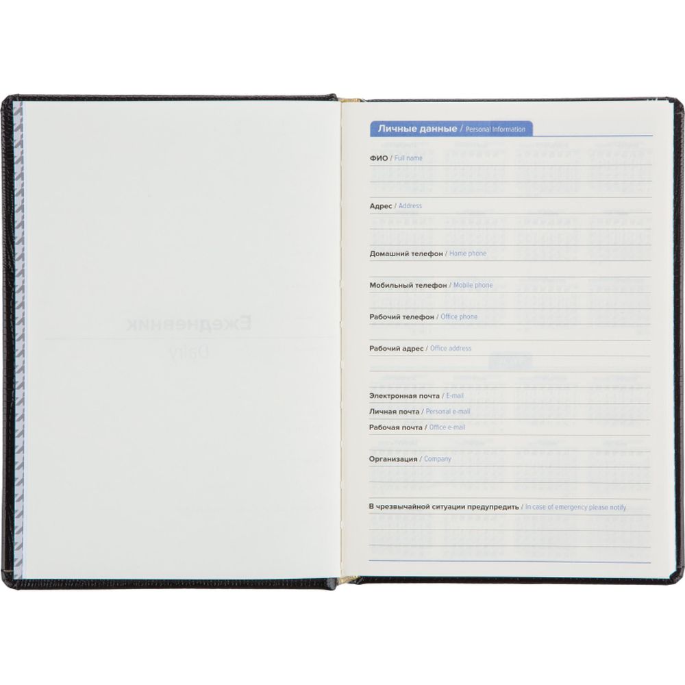 Ежедневник недатированный Attache Selection Lizard, А5, 160 л., черный