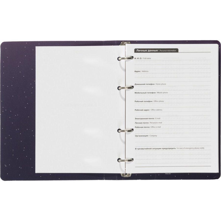 Ежедневник недатированный на кольцах Attache, 136л., 80г/м3, Galaxy