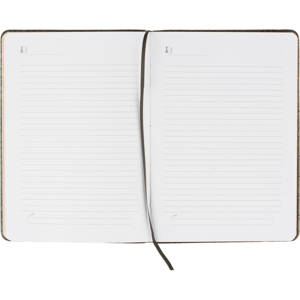 Ежедневник недатированный черный, рептилия, А5 136 л., ATTACHE