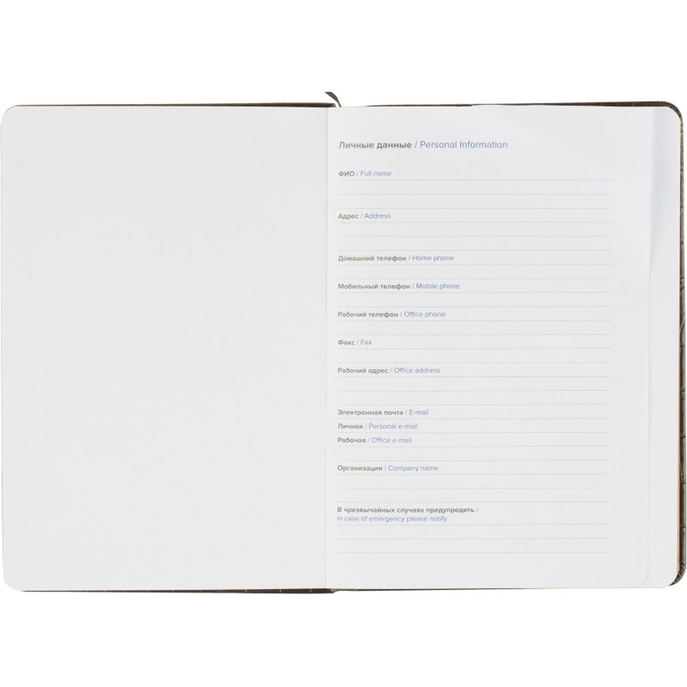 Ежедневник недатированный черный, рептилия, А5 136 л., ATTACHE