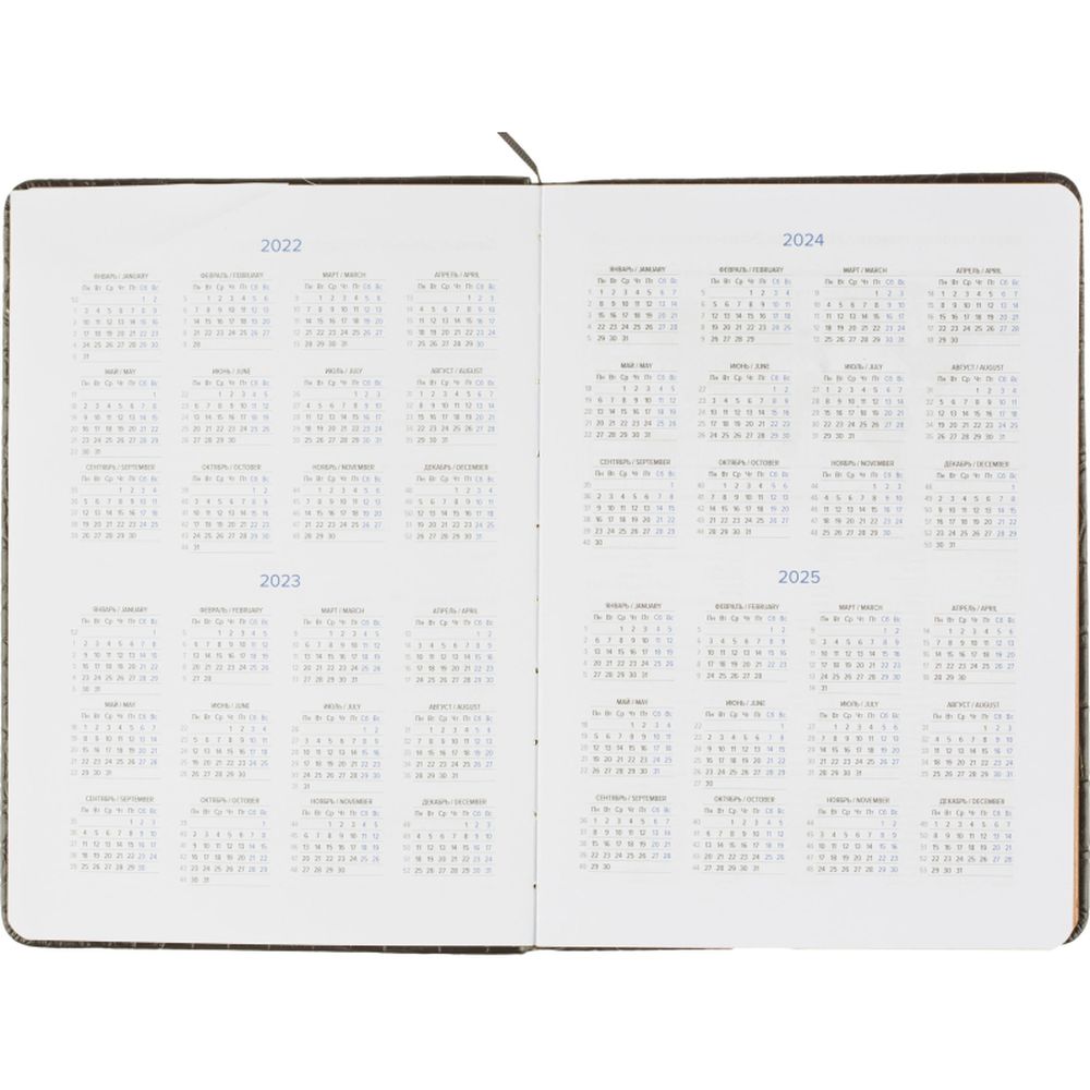 Ежедневник недатированный черный, рептилия, А5 136 л., ATTACHE