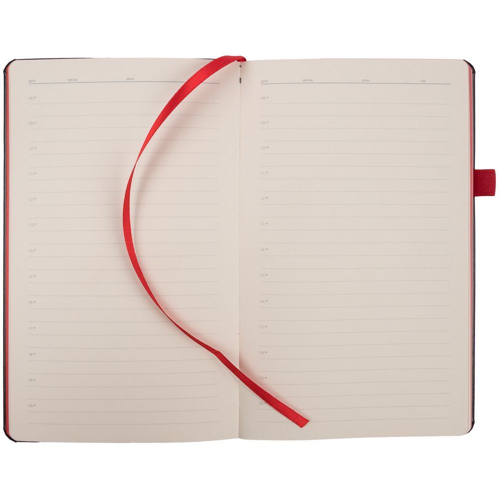 Ежедневник Ton, недатированный, черный, красный