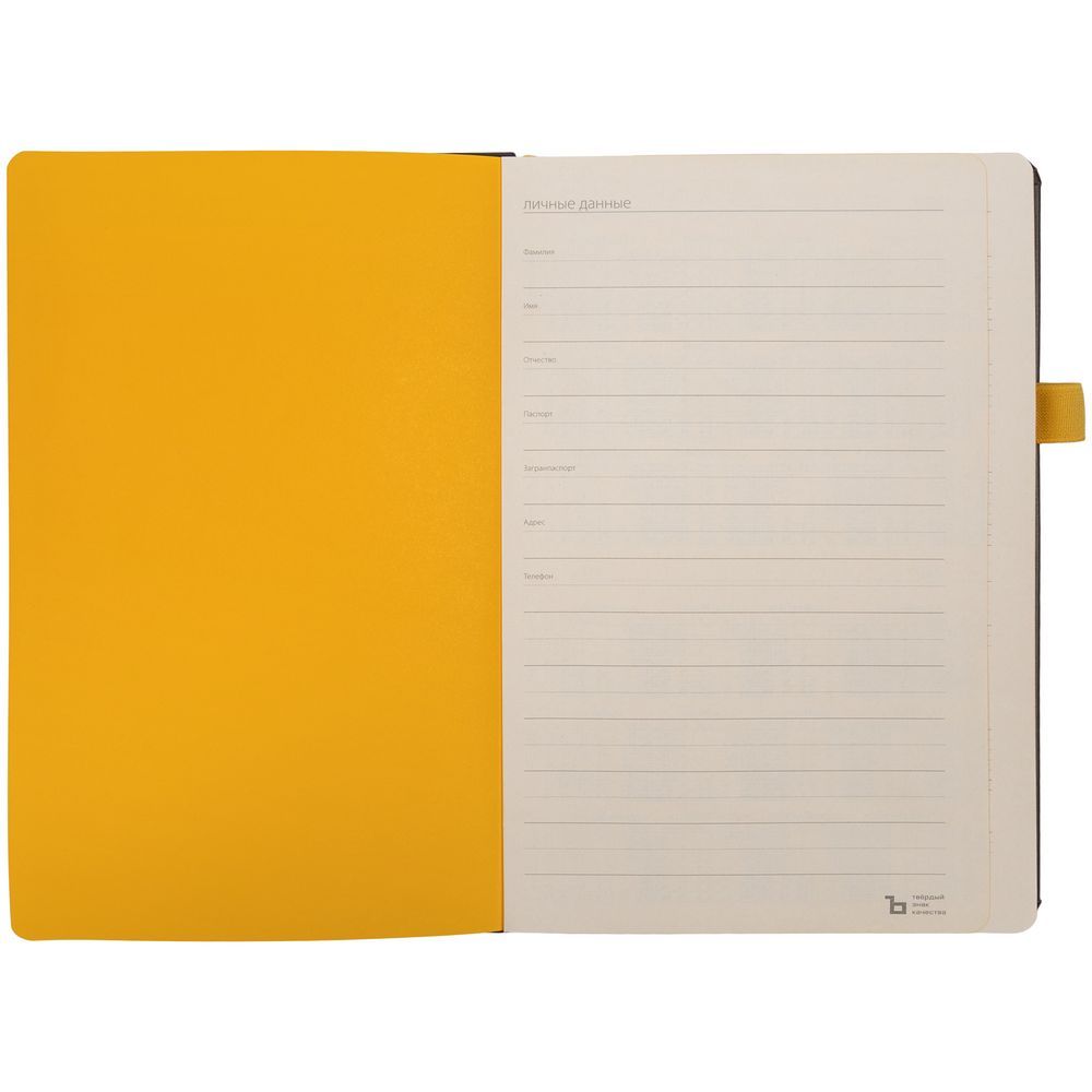 Ежедневник Ton, недатированный, черный, желтый