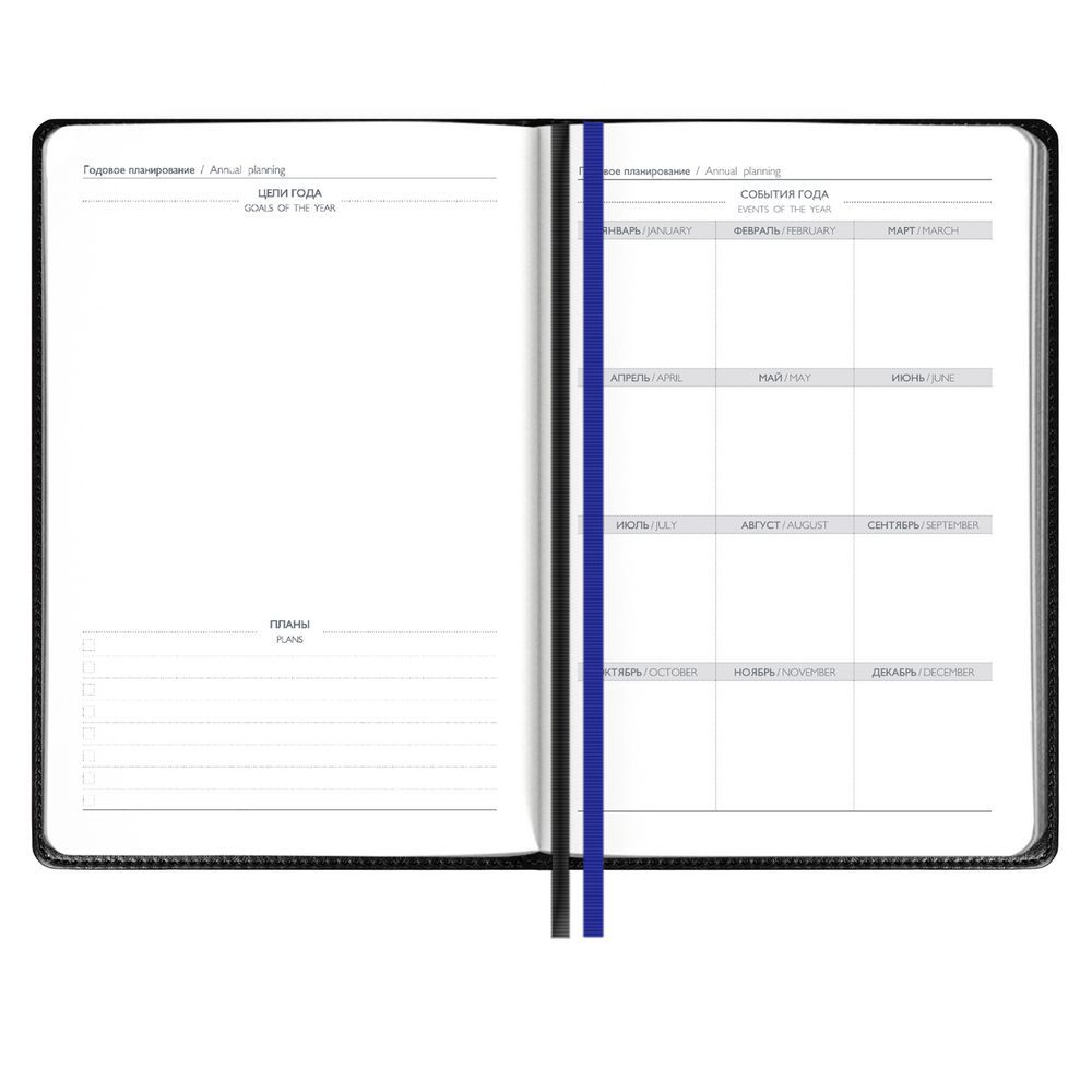Ежедневник Alanis, недатированный, черный, синий