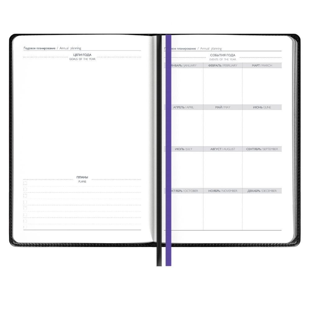 Ежедневник Alanis, недатированный, фиолетовый, черный