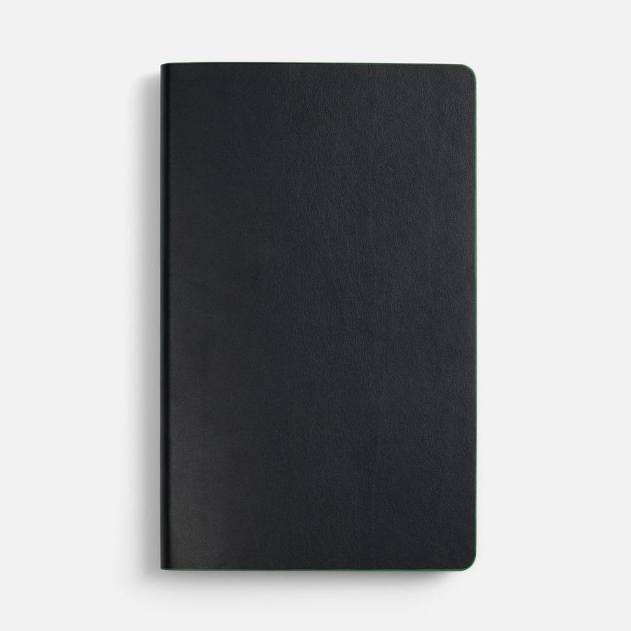 Ежедневник Trait недатированный черный с зеленым