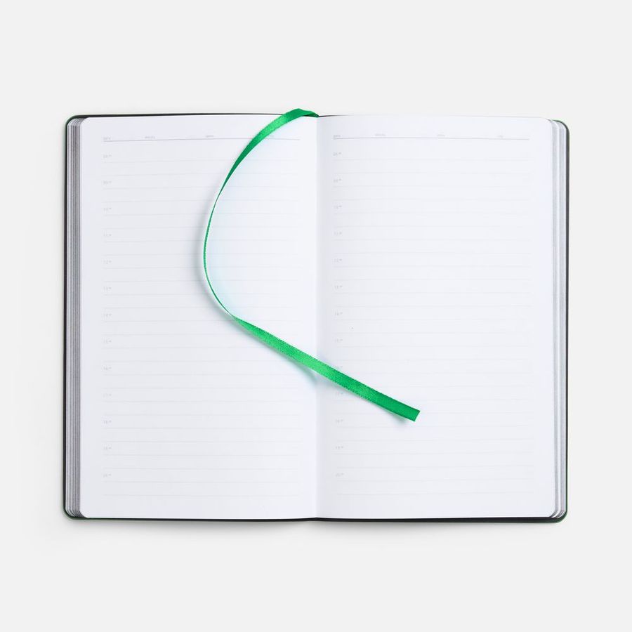 Ежедневник Trait недатированный черный с зеленым