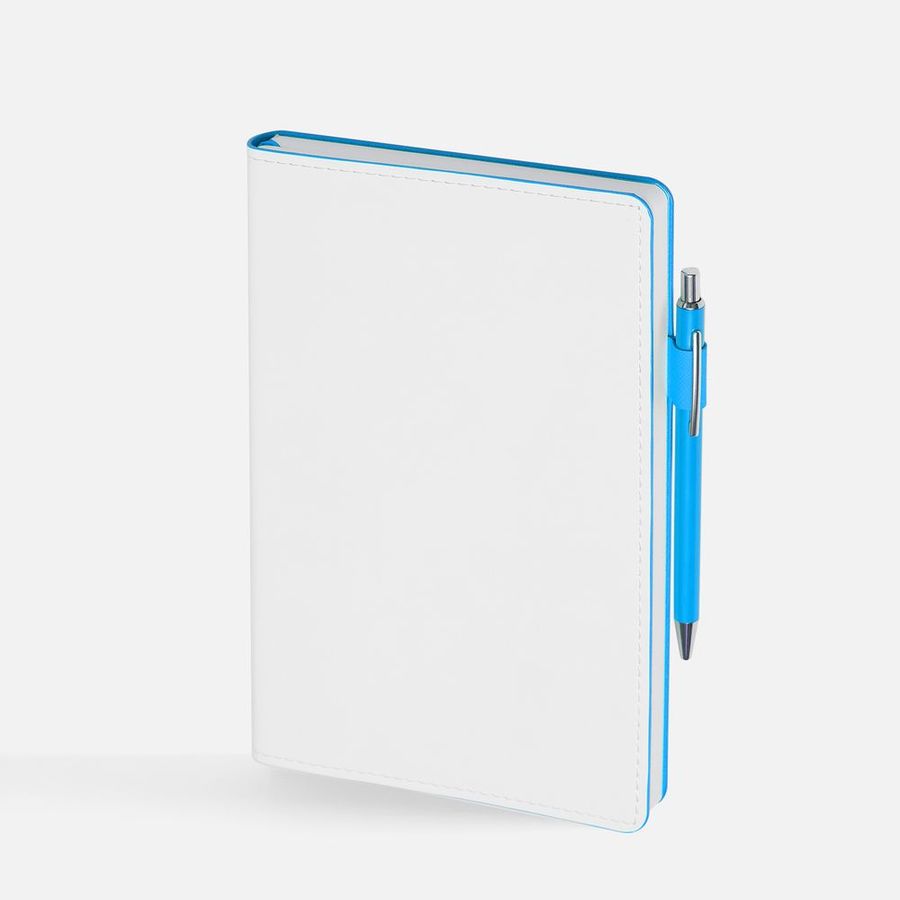 Ежедневник White Shall недатированный бело-голубой