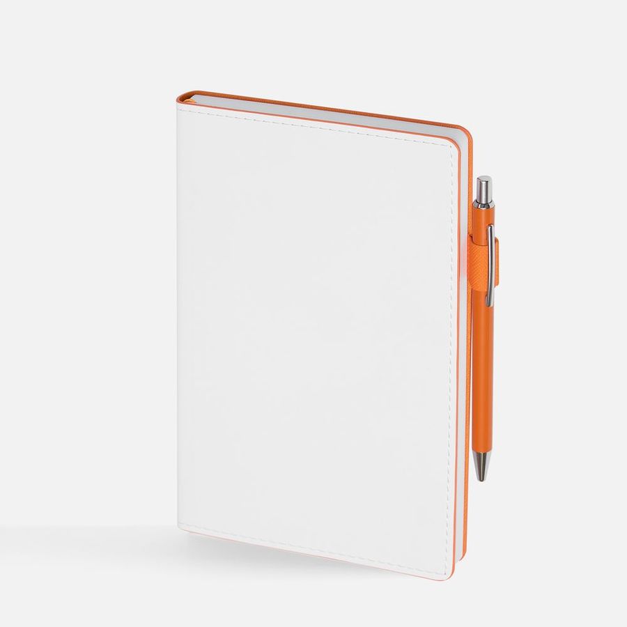 Ежедневник White Shall недатированный бело-оранжевый