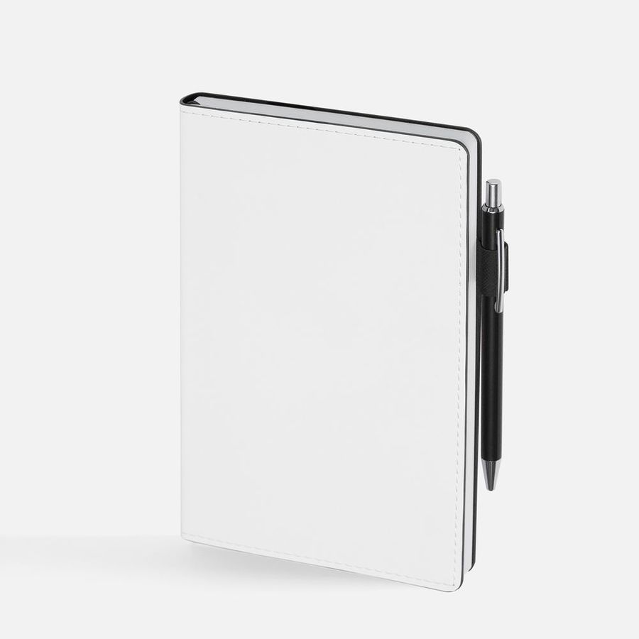 Ежедневник White Shall недатированный бело-черный