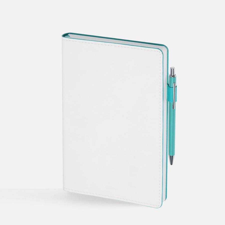 Ежедневник White Shall недатированный бело-бирюзовый