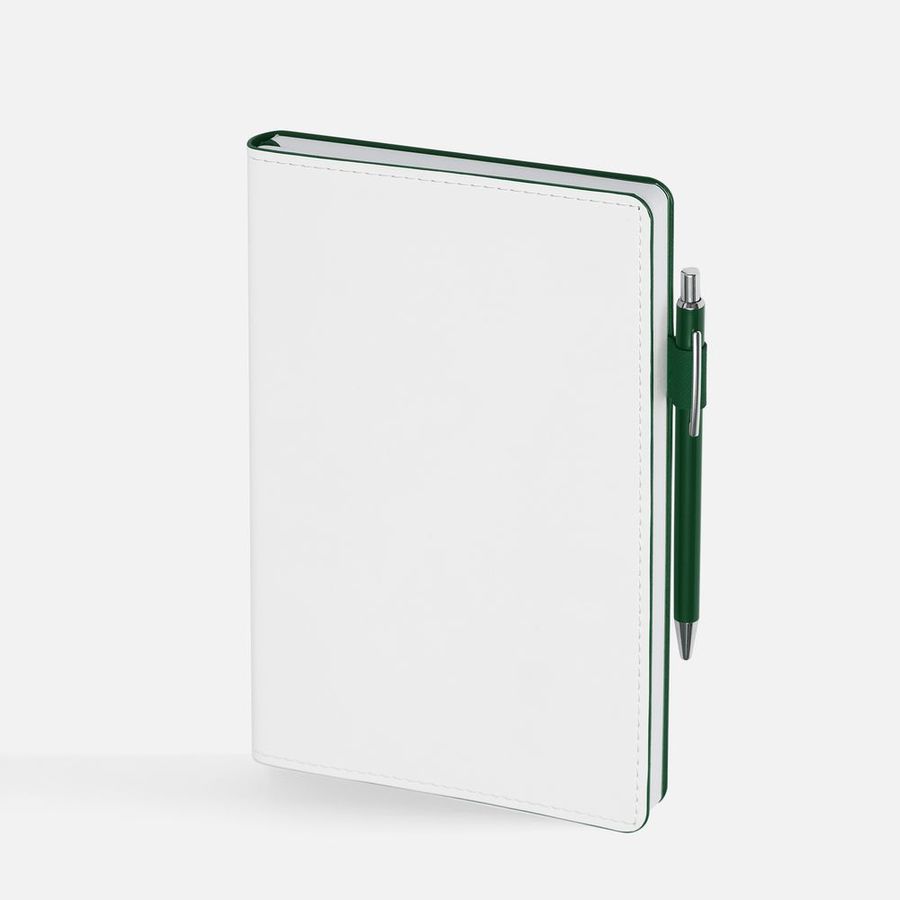 Ежедневник White Shall недатированный бело-зеленый