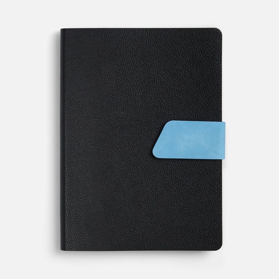 Ежедневник Boom недатированный черный с голубым