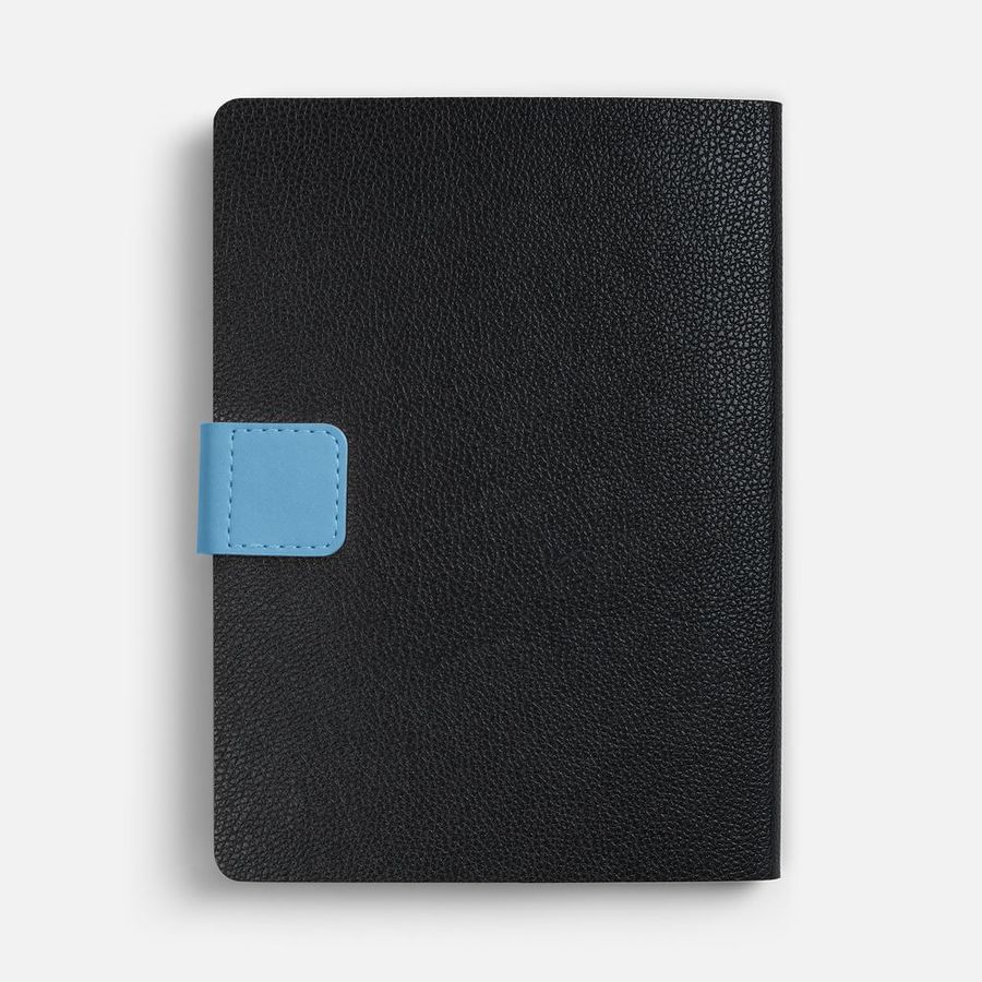 Ежедневник Boom недатированный черный с голубым