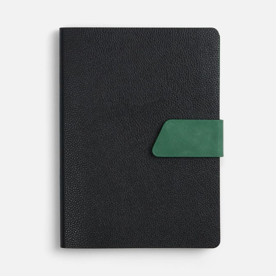 Ежедневник Boom недатированный черный с зеленым