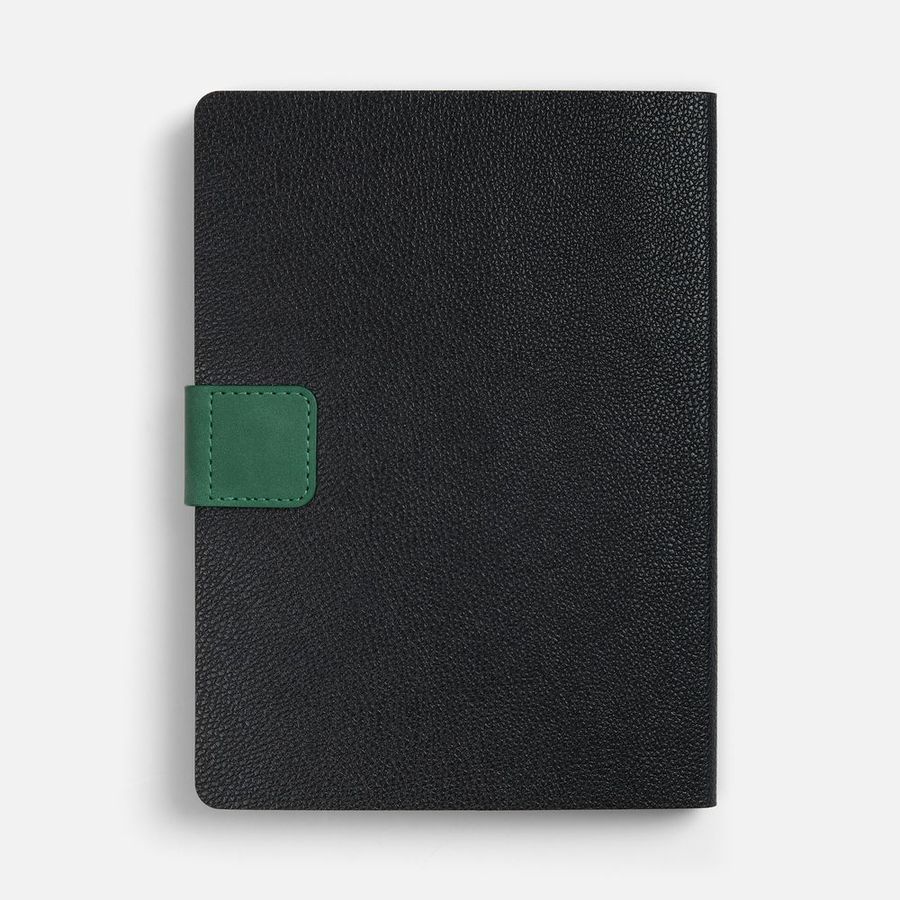 Ежедневник Boom недатированный черный с зеленым