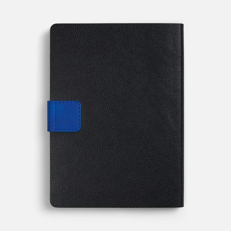 Ежедневник Boom недатированный черный с ярко-синий