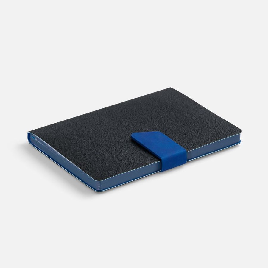 Ежедневник Boom недатированный черный с ярко-синий