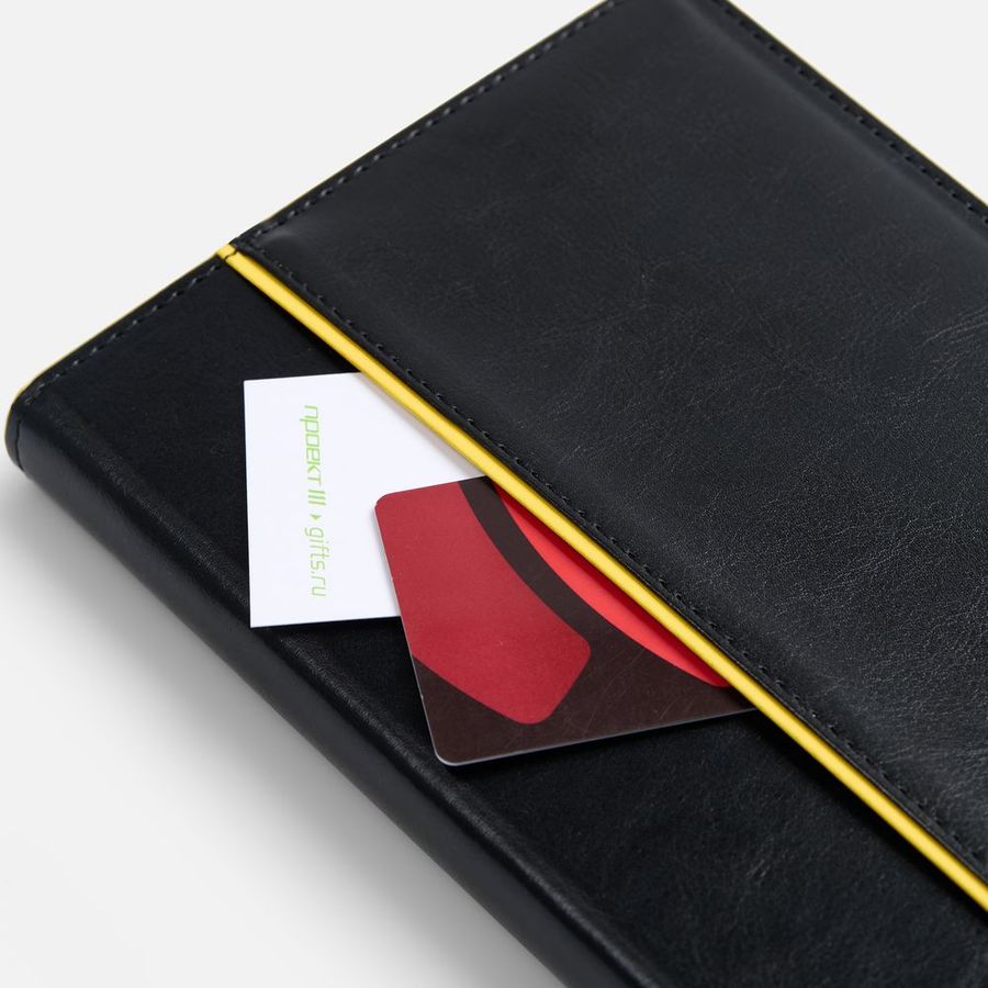 Ежедневник Alanis недатированный черный с желтым