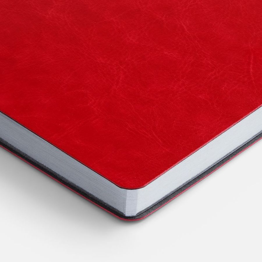 Ежедневник Nebraska Flex недатированный красный с серебристым