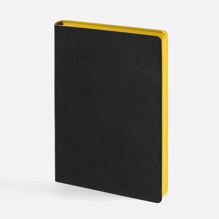 Ежедневник Doppio недатированный черный с желтым