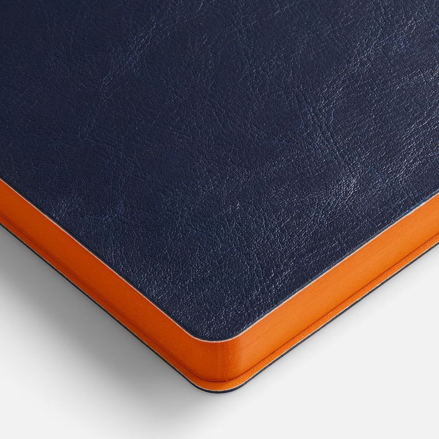 Ежедневник Doppio недатированный синий с оранжевым