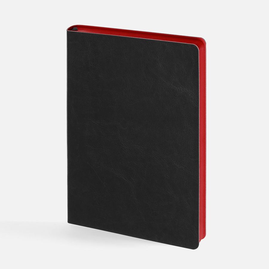 Ежедневник Doppio недатированный черный с красным