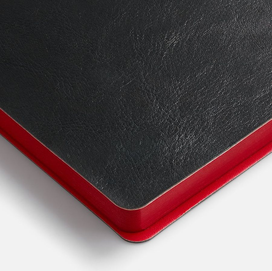 Ежедневник Doppio недатированный черный с красным