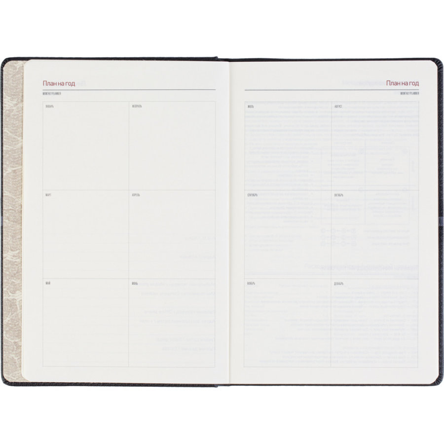 Ежедневник недатированный А5 LYON черный, 136л 