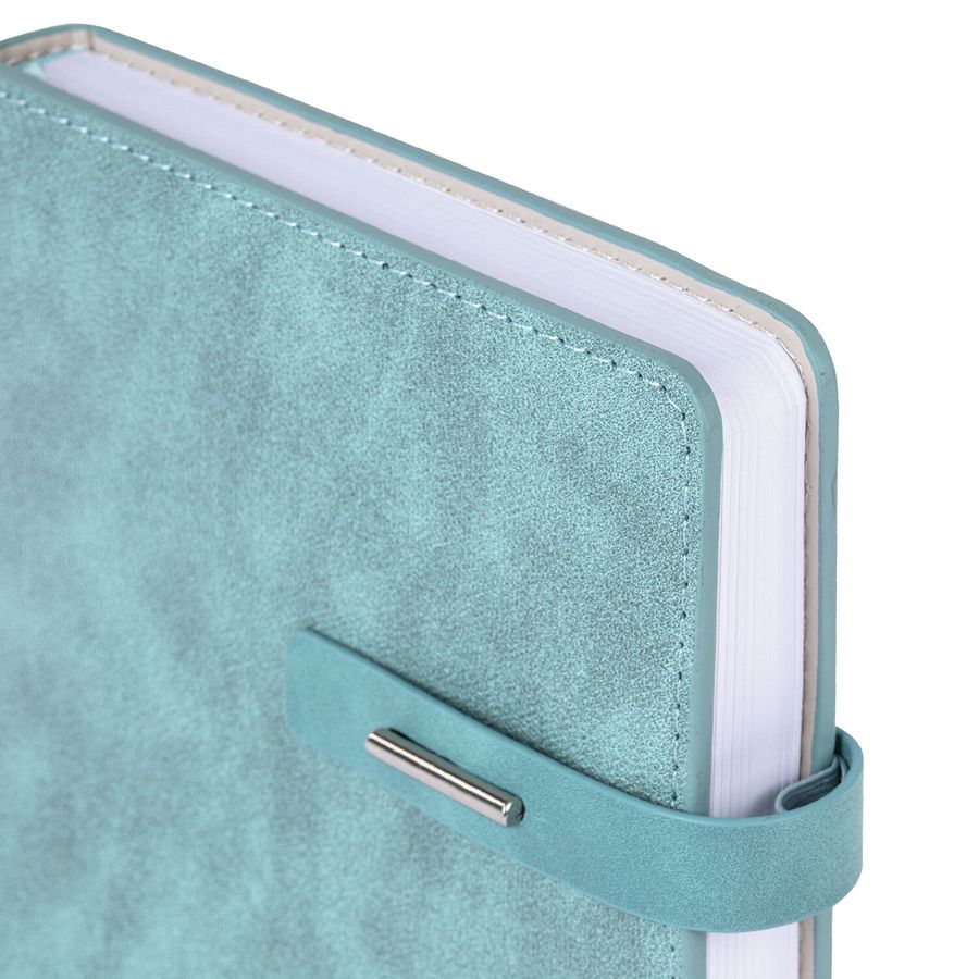 Ежедневник недатированный А5 138х213мм BRAUBERG "Cowboy", под кожу, застежка 160л, голубой