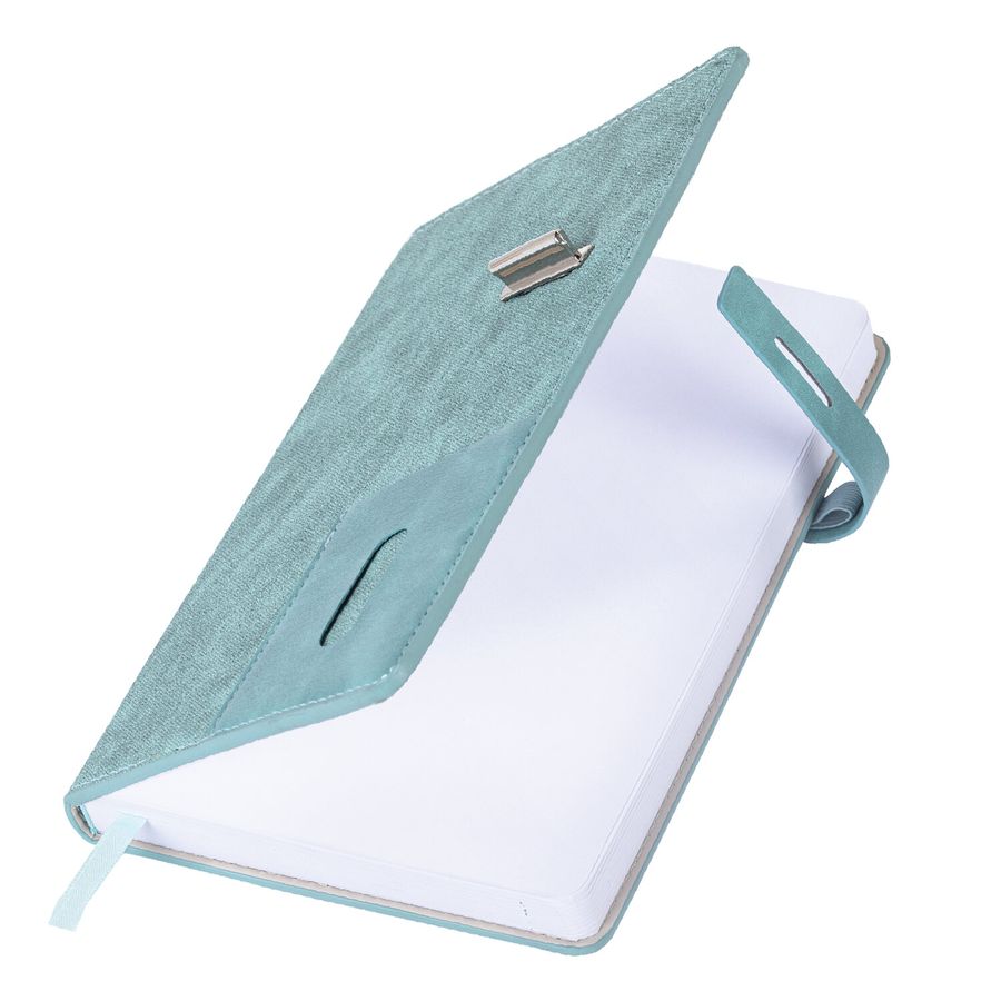 Ежедневник недатированный А5 138х213мм BRAUBERG "Cowboy", под кожу, застежка 160л, голубой