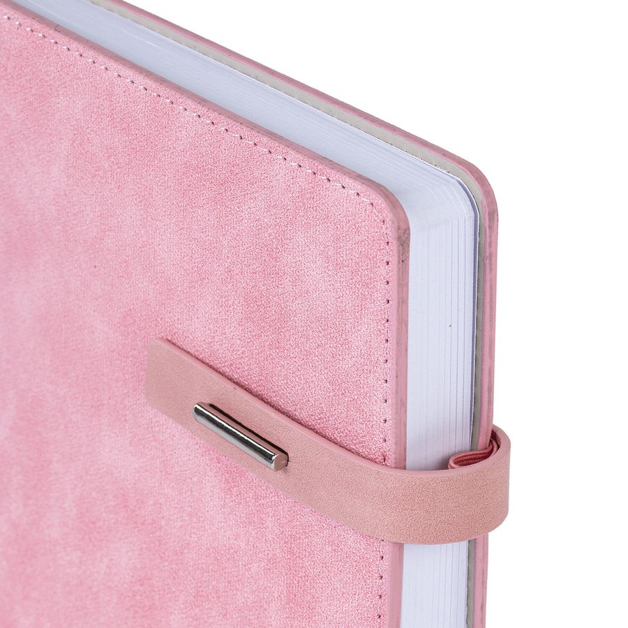 Ежедневник недатированный А5 138х213мм BRAUBERG "Cowboy", под кожу, застежка 160л, розовый