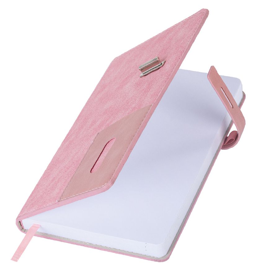 Ежедневник недатированный А5 138х213мм BRAUBERG "Cowboy", под кожу, застежка 160л, розовый