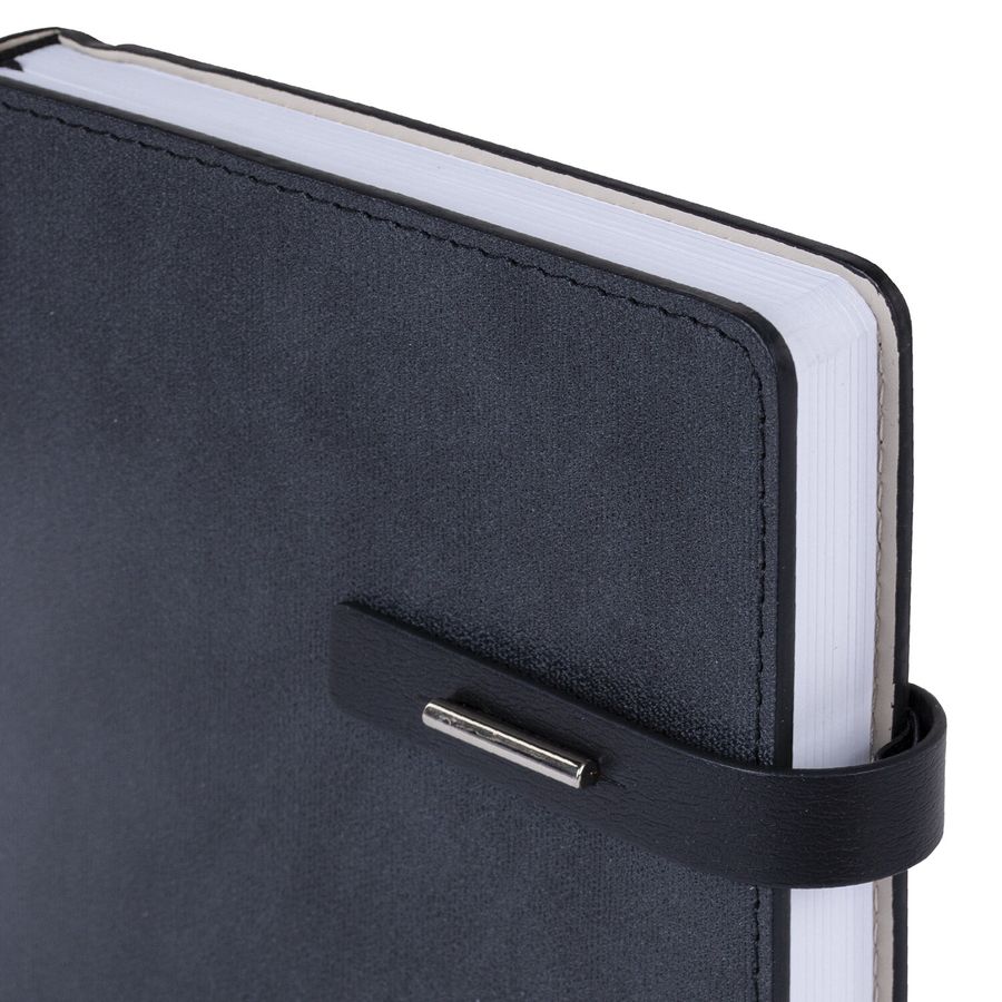 Ежедневник недатированный А5 138х213мм BRAUBERG "Cowboy", под кожу, застежка 160л, черный