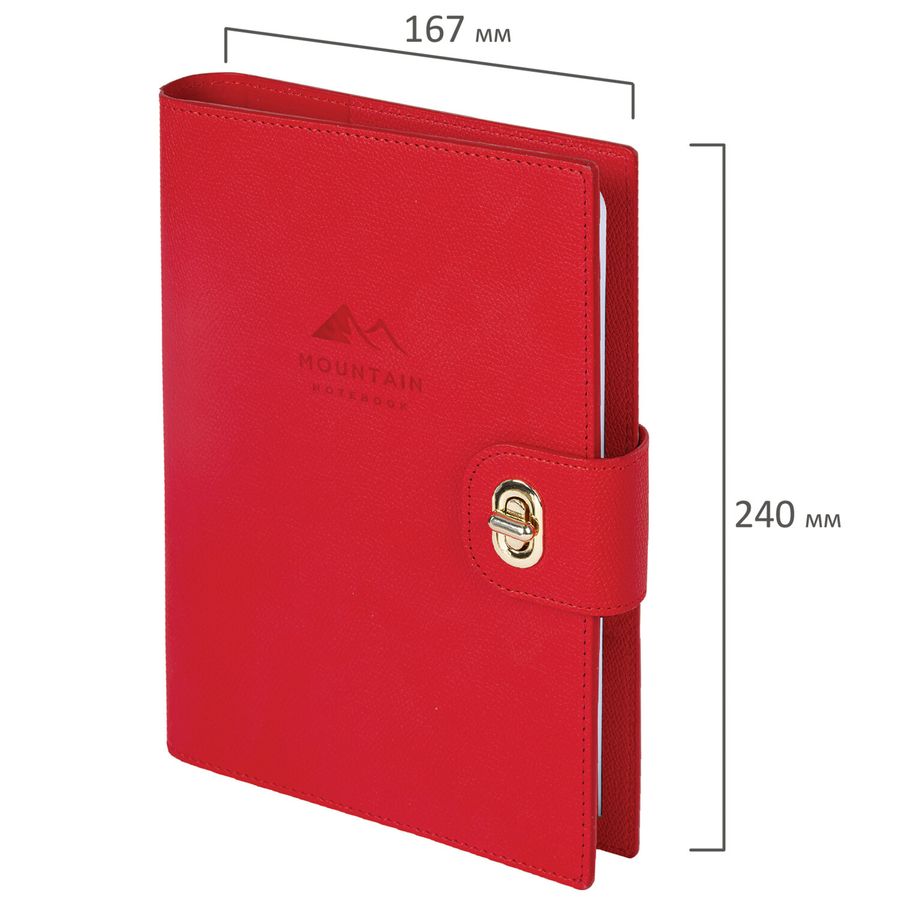 Ежедневник-органайзер недатированный B5 167х240мм BRAUBERG "Nova", под кожу, 160л, красный